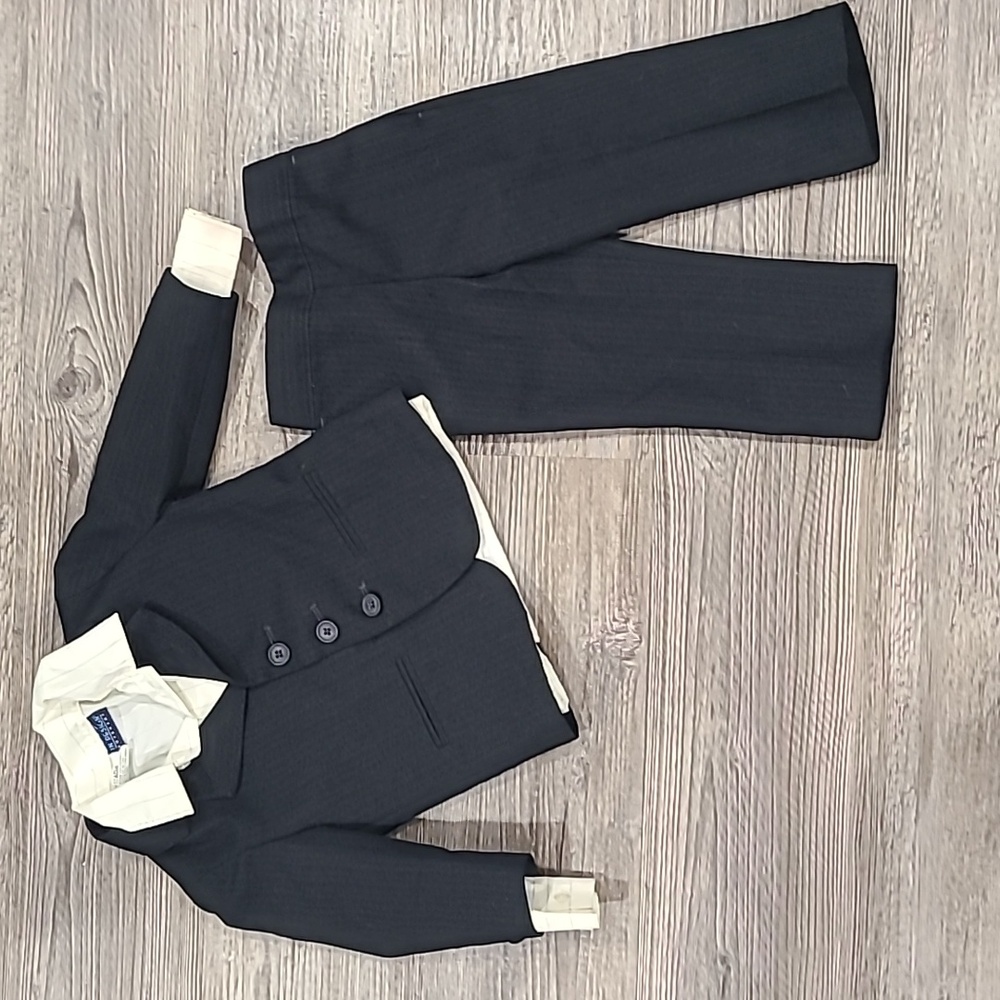 Classic Black Kids Matching Blazer/Jacket, Botton Down Shirt & Pants Size 2T